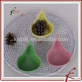 apple and pear shapes ceramic color glazing snack bowl sets